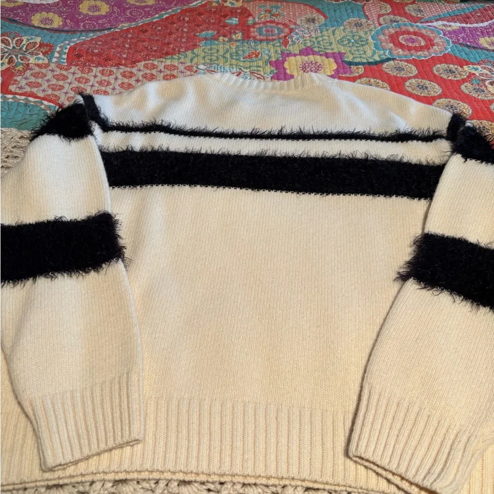 Anine Bing Cream and Black Striped Sweater 80% Wool - Picture 9 of 10